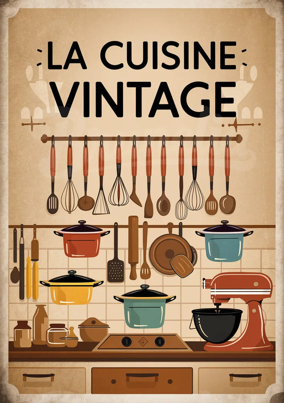 affiche vintage ustensiles de cuisine copie