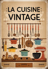 Affiche Ustensiles de Cuisine Rétro Années 50