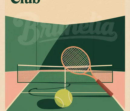 Affiche vintage ambiance club de tennis copie