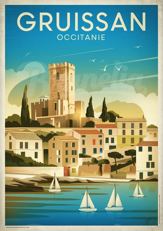 affiche vintage gruissan