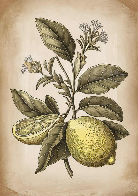 Affiche citron et verveine vintage