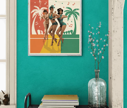 Affiche danseurs brésiliens rétro