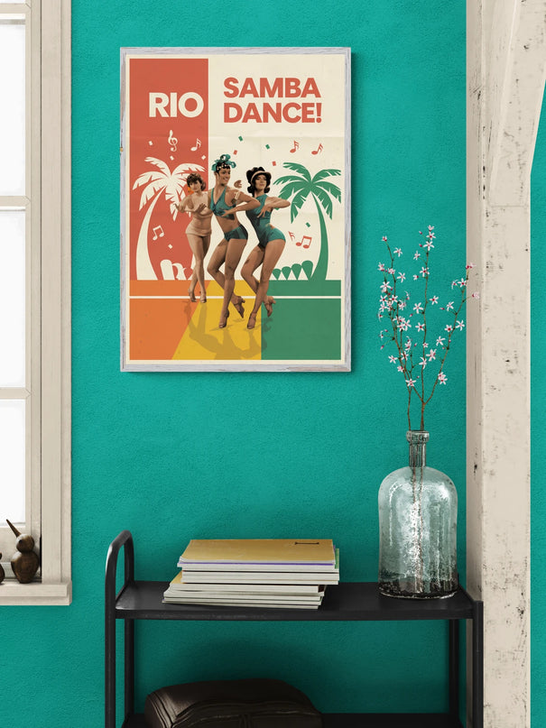 Affiche danseurs brésiliens rétro