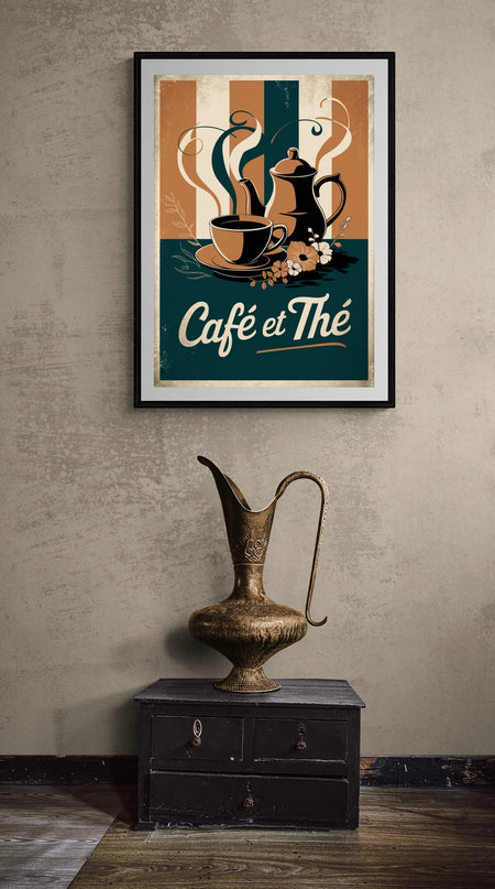 affiche vintage café et thé