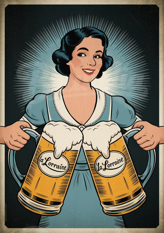 Affiche publicité vintage illustrée