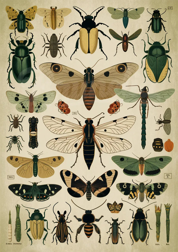 affiche insecte vintage