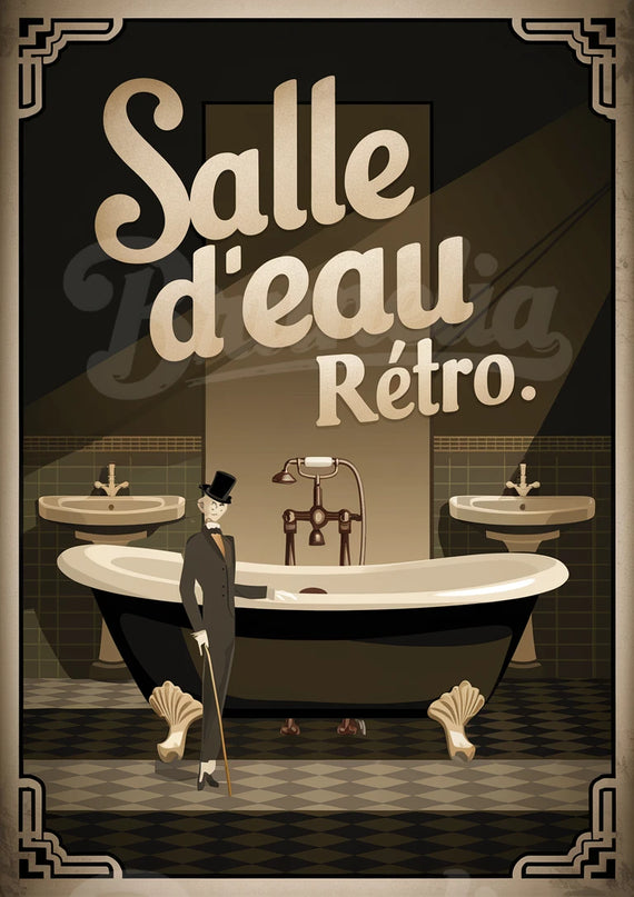 affiche salle dâeau rĂ©tro copie