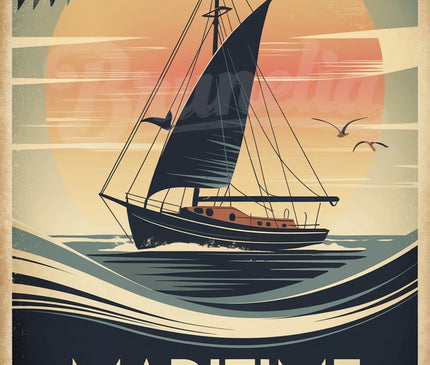 Affiche vintage fête maritime