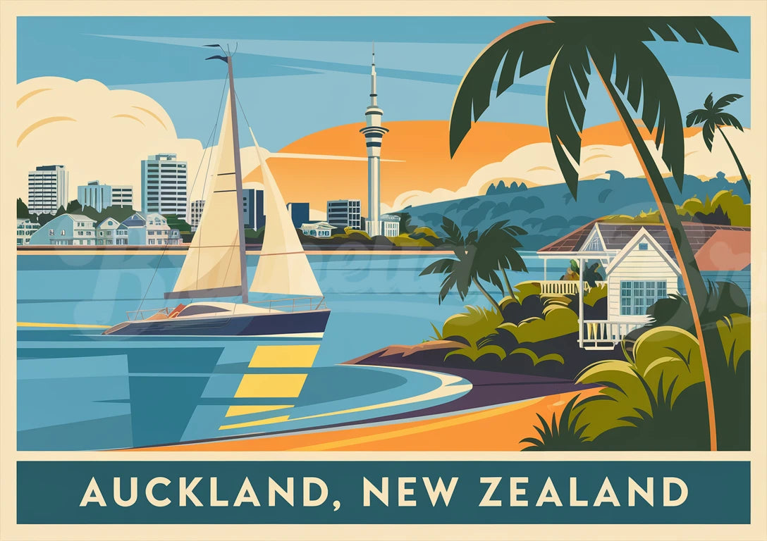 Affiche vintage Auckland