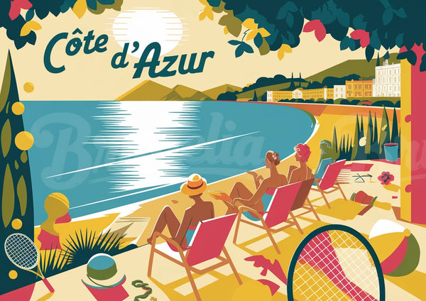 affiche ancienne cote d azur