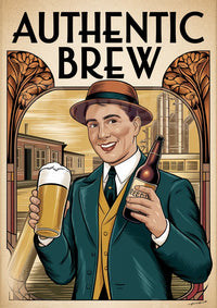 Affiche bière homme élégant années 1920