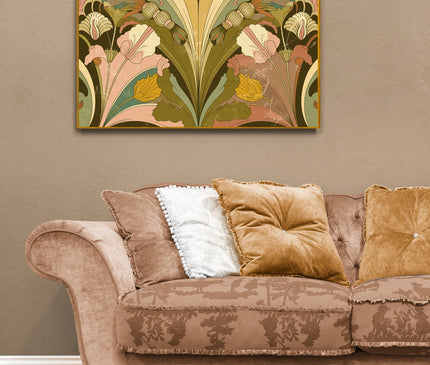 Affiche vintage motifs floraux rétro