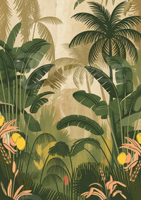 Affiche jungle tropicale art déco années 30