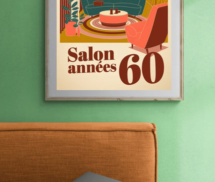 Affiche salon années 60 vintage