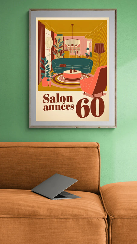 Affiche salon années 60 vintage