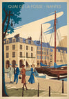 Affiche Quai de la Fosse à Nantes avec voiliers