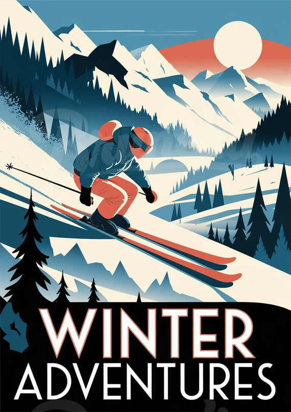affiche sport d’hiver rétro