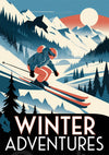 Affiche de ski alpin rétro année 1930