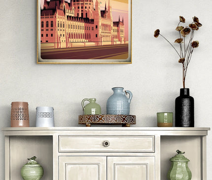 Affiche ambiance café Budapest vintage