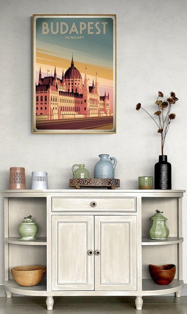 Affiche ambiance café Budapest vintage