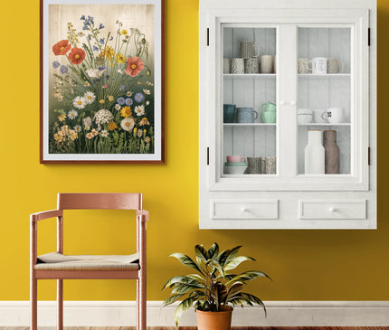 Affiche vintage fleurs sauvages