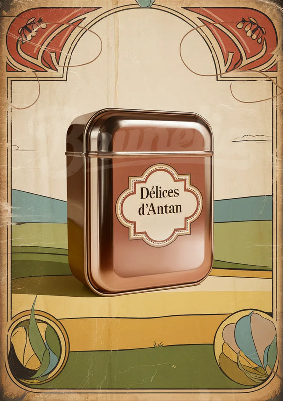 Affiche boîte métallique vintage