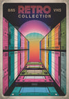 Affiche rétro Collection VHS couloir synthwave néon