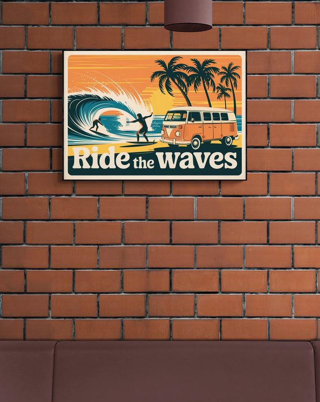 affiche retro surf
