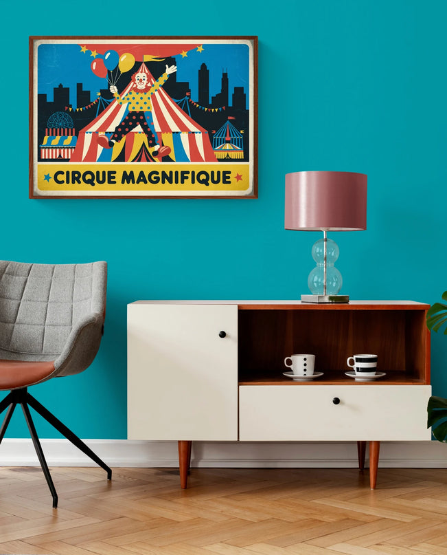 Affiche vintage mascottes de cirque