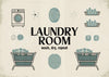 Affiche buanderie Laundry Room rétro
