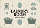 Affiche Laundry Room rétro machine à laver et paniers