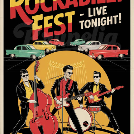 Affiche vintage rockabilly
