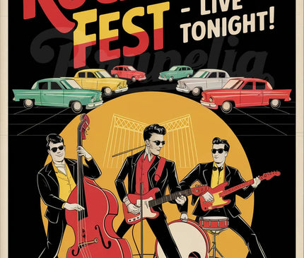 Pack Musique — 4 affiches A4 · Sélection 4 — pack d'affiches vintage Brunelia