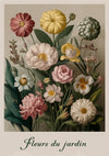 Affiche jardin fleuri style botanique classique