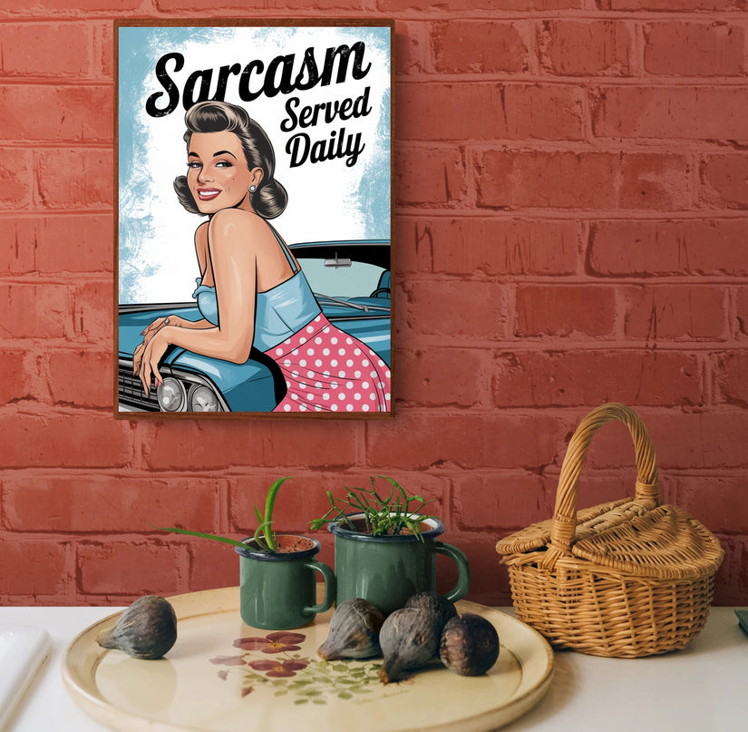 Affiche rétro pin-up