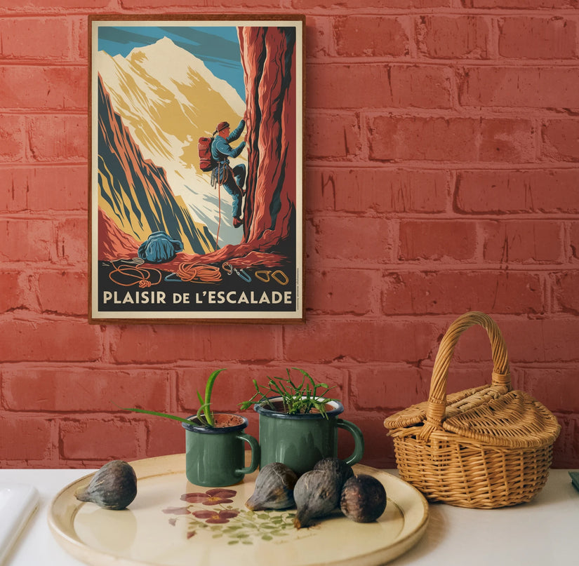 affiche escalade rétro