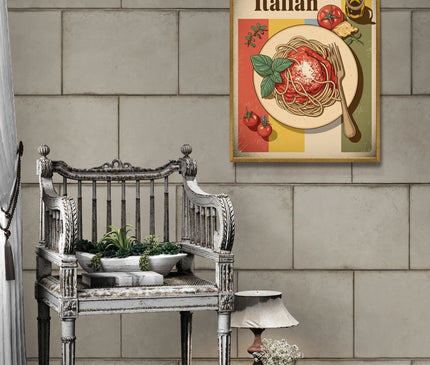 affiche cuisine italienne rétro