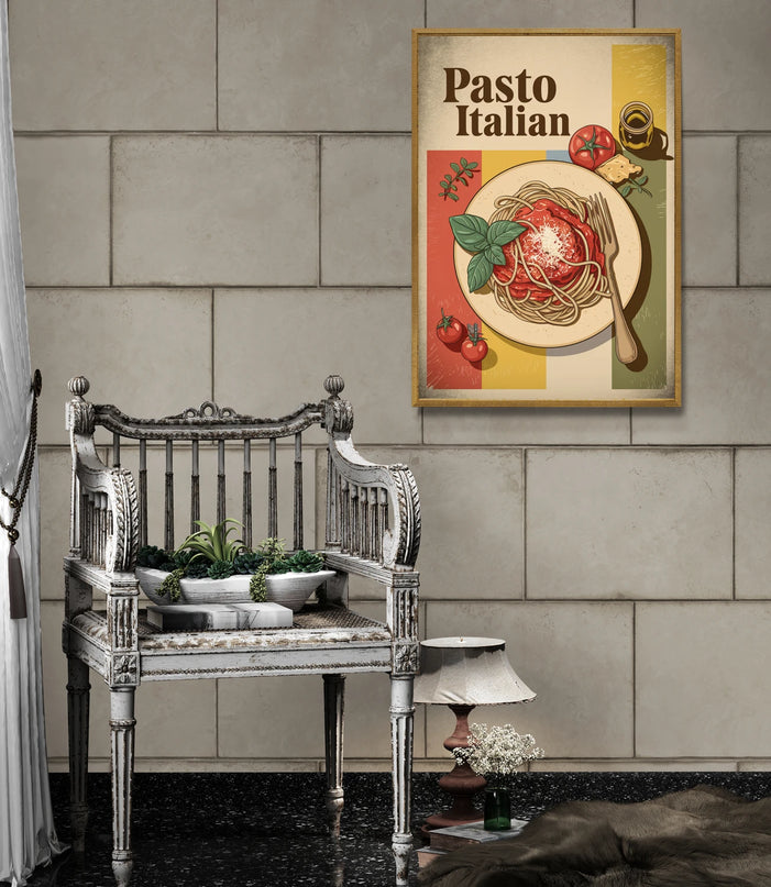 affiche cuisine italienne rétro