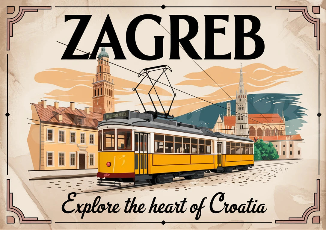 Affiche vintage Zagreb