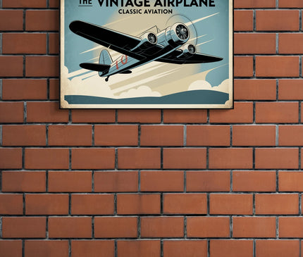 affiche avion ancien design rétro