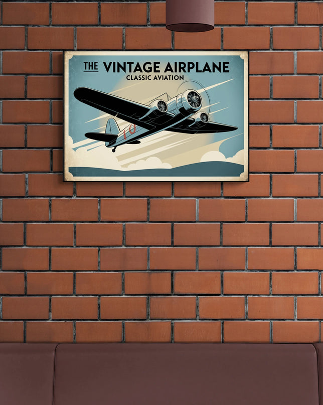 affiche avion ancien design rétro