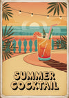 Affiche Summer Cocktail tropical style Art déco