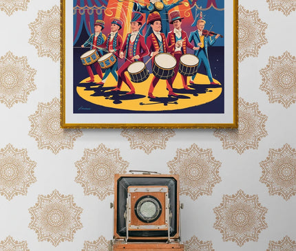 Affiche vintage musiciens de cirque