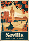 Affiche Séville Andalousie danseuse flamenco années 30