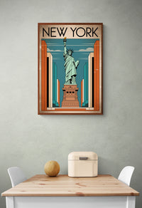 Affiche Statue de Liberté style Art déco New York