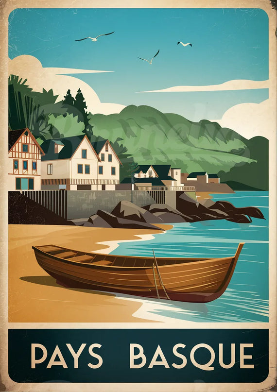 affiche vintage paysage Pays Basque