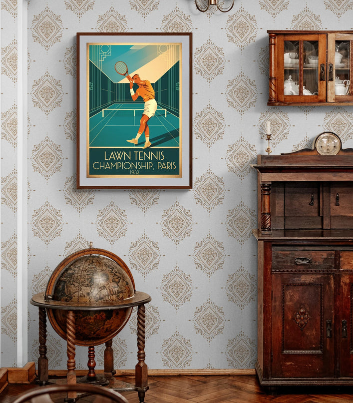 affiche ancienne de tennis