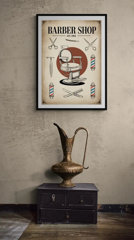 affiche barbier vintage