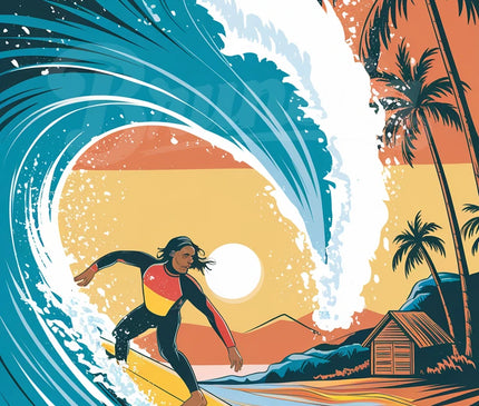 Affiche vintage spot de surf