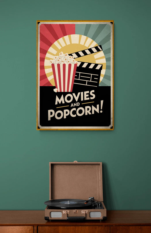 Affiche cinéma et pop-corn rétro